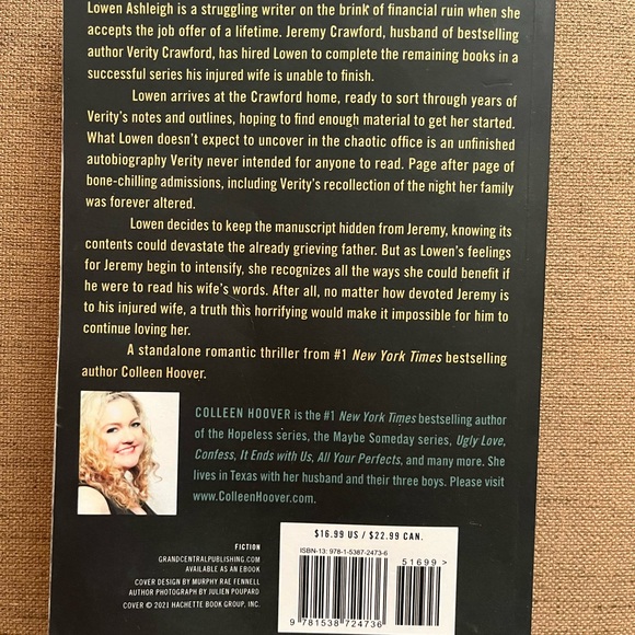 VERITY by Colleen Hoover - Picture 2 of 2